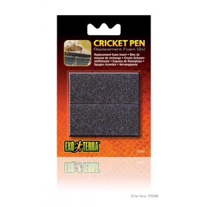 Cricket Pen replacement foam pad in orange packaging with Exo Terra logo and a black textured foam block.