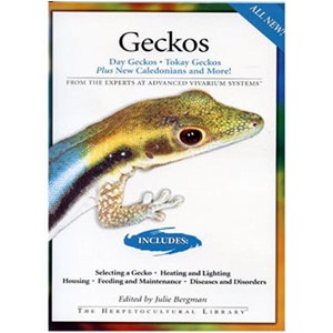 Geckos book cover with a colorful gecko illustration, blue “Includes” badge, and subtitle text.