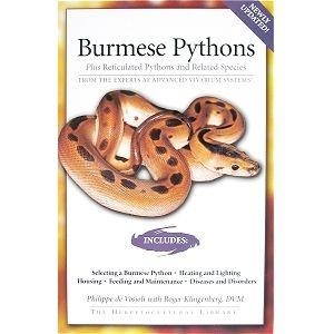 Book cover for Burmese Pythons, featuring a coiled snake illustration.