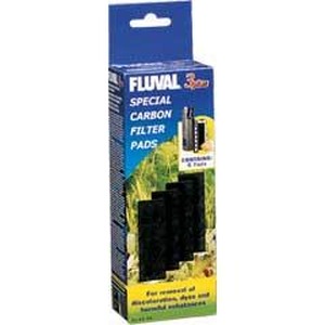 Fluval Special Carbon Filter Pads box with three black rectangular filter pads.