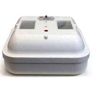 White medical device with two rectangular screens, a central control panel, and a red indicator on top.