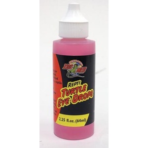 Pink eye drop bottle with white cap and label reading "Turtle Eye Drops" with a turtle graphic.
