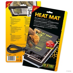 Heat mat for self-regulating reptile heater with a lizard on the packaging.