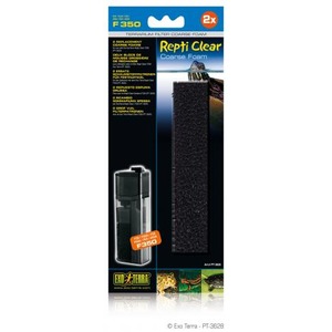 Repti Clear coarse foam filter packaging with a tall black foam block and a canister on the left.