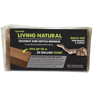 Komodo Living Natural coconut coir reptile bedding for terrariums; fits up to a 20 gallon tank.