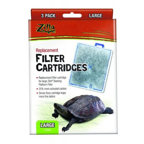 Zilla replacement filter cartridges package (large) with blue filter image and a turtle on the front.