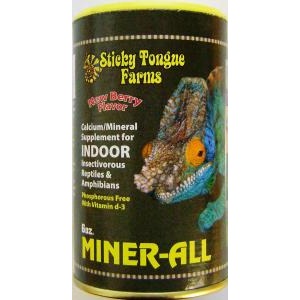 MINER-ALL berry flavor calcium mineral supplement for indoor reptiles & amphibians with chameleon