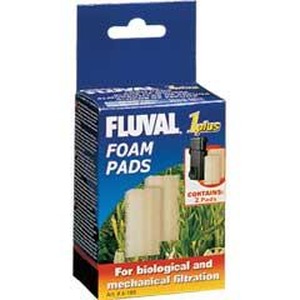 Fluval foam pads packaging for biological and mechanical aquarium filtration.