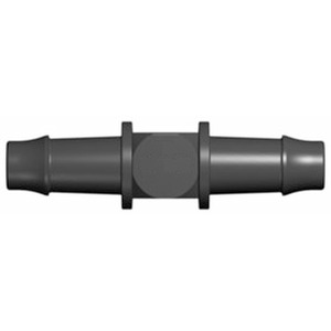Black cylindrical rifle scope tube with mounting rings and end caps.
