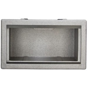 Gray metal rectangular frame with an empty hollow cavity.