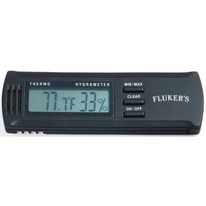 Fluke's thermo-hygrometer showing 77°F temperature and 33% humidity