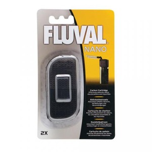 Fluval Nano carbon cartridge packaging displaying two replacement cartridges.