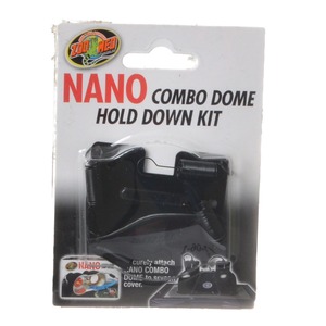 Nano Combo Dome Hold Down Kit in packaging showing black clamps and ZooMed logo.