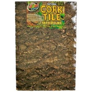 Brown cork tile background with a colorful label at the top that reads “Cork Tile Background.”