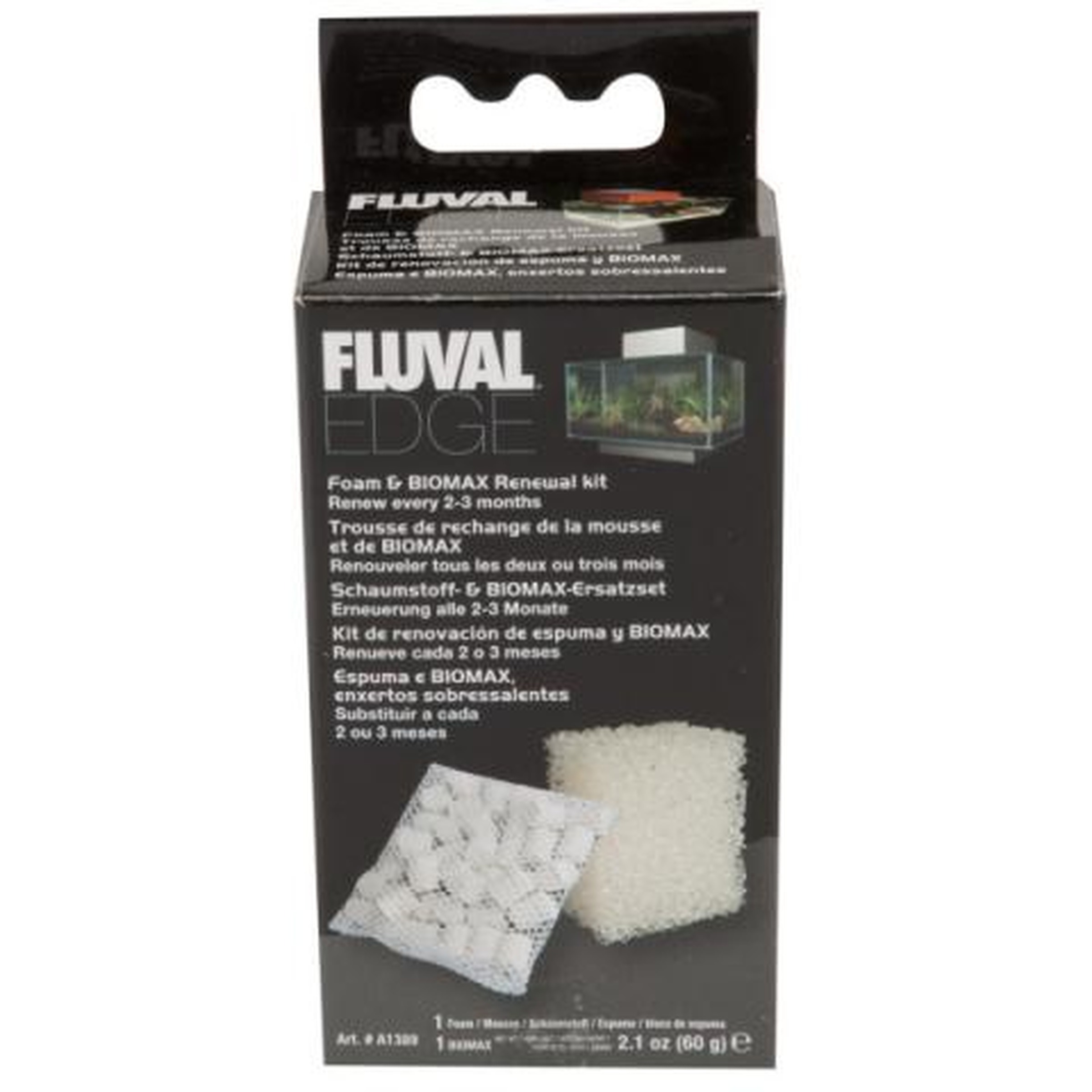 Fluval G renewal kit box with white filter sponges and biomax media.