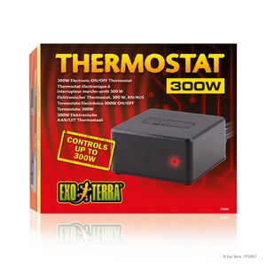 Thermostat 300W electronic ON/OFF controller on red‑black packaging with an attached black device.