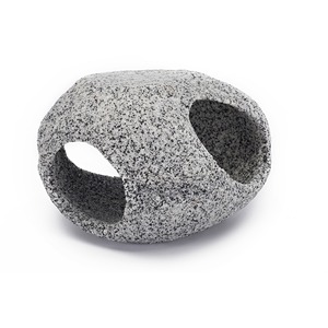 Granite-like speckled stone ring with two large hollow openings.