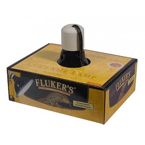 Fluker’s reptile heat lamp with integrated on/off switch in yellow packaging.