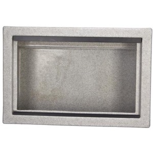 Rectangular metal mail slot with a dark hinged flap.