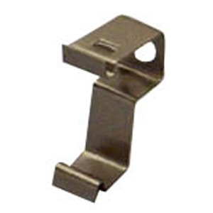 metal bent clip/bracket with an open rectangular loop and small bottom tab, in a bronze metal finish