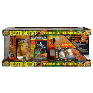 Zoo Med Reptihabitat Premium Reptile Habitat box with bearded dragon supplies and accessories.