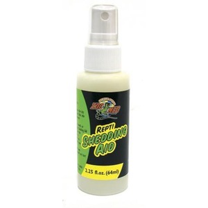 Small spray bottle labeled Repti Shedding Aid, 2.25 fl oz (64 ml)