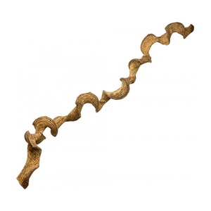 Long dried root with multiple corkscrew twists against a white background