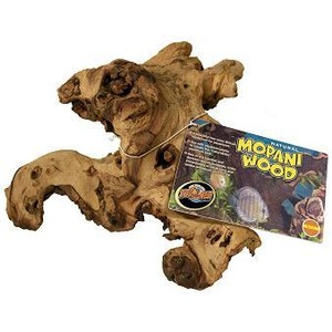 Natural Mopani wood driftwood piece with attached label tag