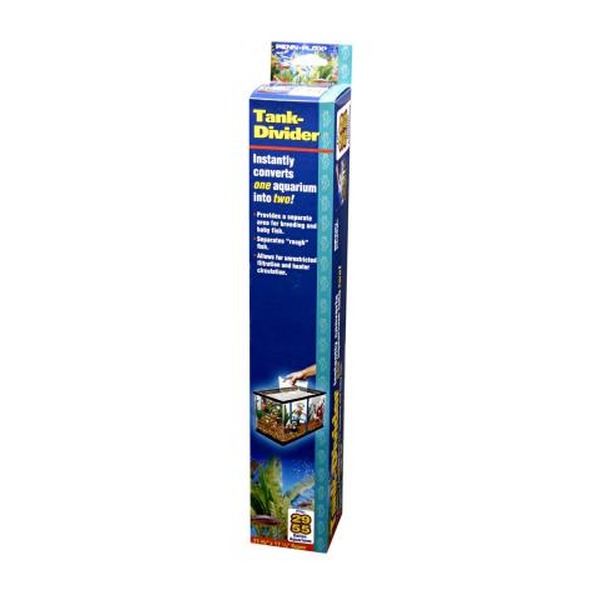 Tall blue Tank-Divider box showing an aquarium split into two sections with fish.