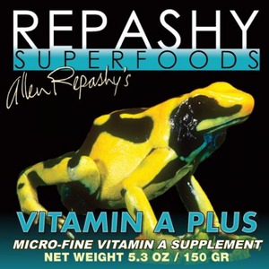 Repashy Superfoods Vitamin A Plus cover with a yellow-green frog and bold blue lettering.