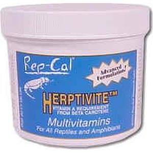 Rep-Cal Herptivite multivitamins jar for all reptiles and amphibians.