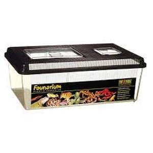 Rectangular plastic food warmer with two clear lids and a colorful label showing fruits.