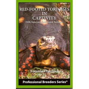 Book cover: Red-Footed Tortoises in Captivity; close-up of a red-footed tortoise.