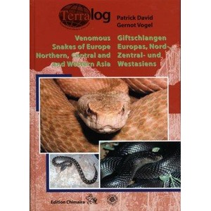 Cover showing a collage of venomous snakes with red title text about venomous snakes of Europe and Asia.
