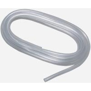 Coiled clear plastic tubing with an open end.