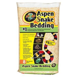 Aspen Snake Bedding bag with colorful packaging, shows a coiled snake illustration and product details.