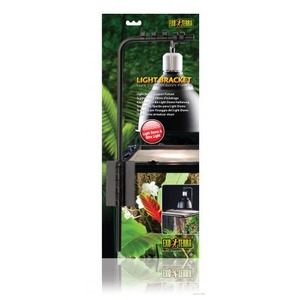 Terrarium hanging light bracket with adjustable arm and compact bulb, packaging shows Eco Terra.