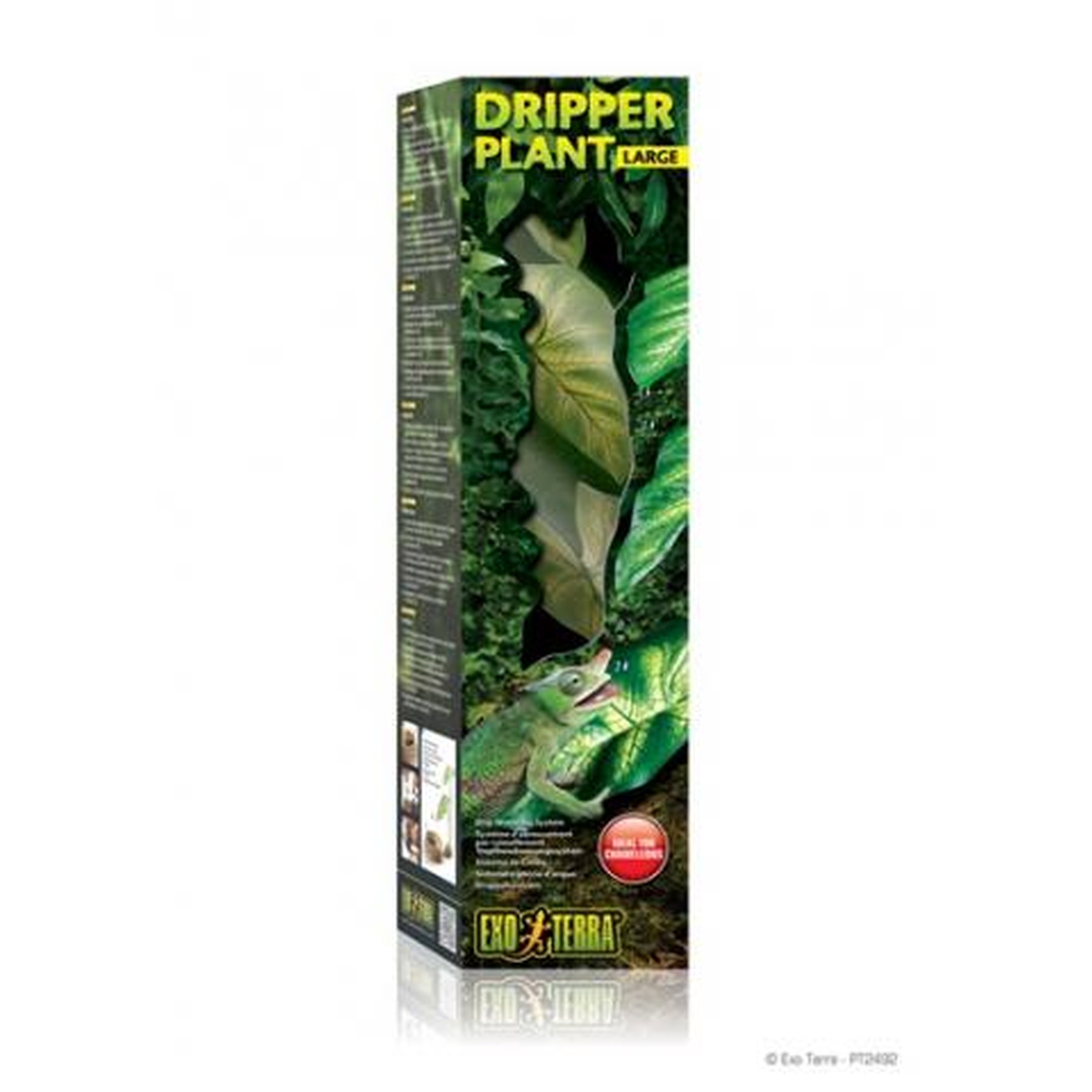 Dripper Plant Large packaging with lush green leaves and a gecko graphic.