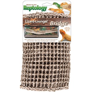Reptology Lizard-Lounger Bridge: woven rope lizard bridge in packaging.