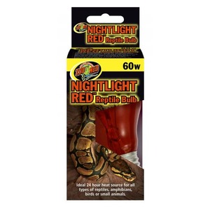 Nightlight Red Reptile Bulb packaging featuring a red bulb and a snake illustration, 60W.